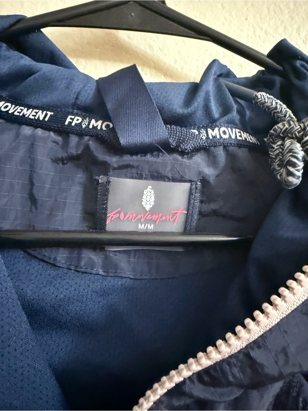 Free people movement Navy Hooded Quilted Vest with Contrast Zipper - Picture 3 of 6